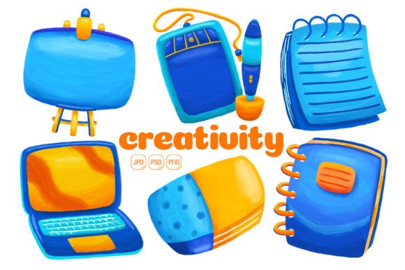 Download Creativity Element Illustration Pack 01 - Premium Bundle
